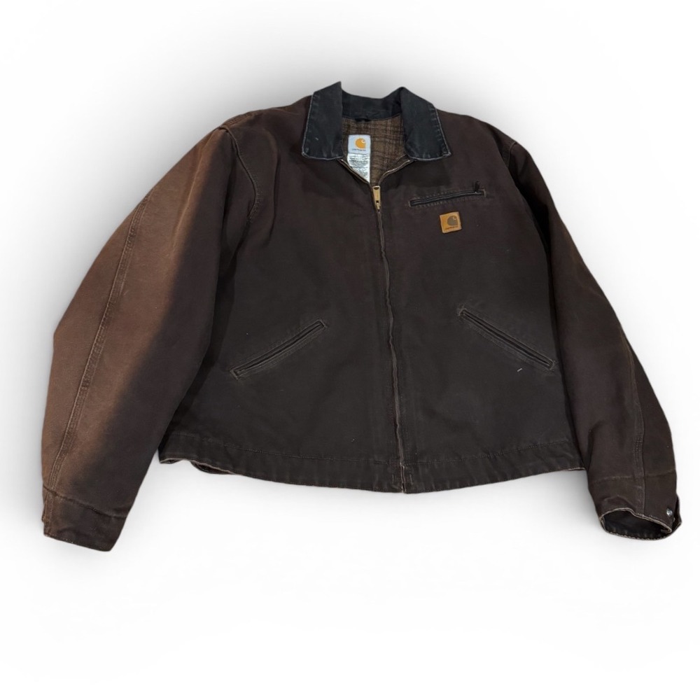 Carhartt J97 DKB Detroit Jacket Dark Brown Duck Canvas Blanket Lined Mens 2XL